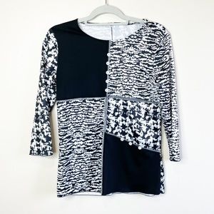 Houndstooth Blouse Cute Black and White